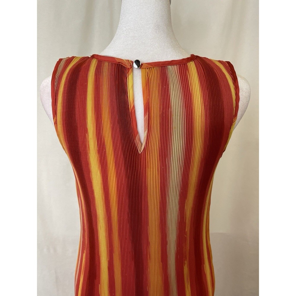 Kate & Mallory Women XS Dress Orange Accordion Maxi Sunset Luxury Ombre Resort - Picture 3 of 12